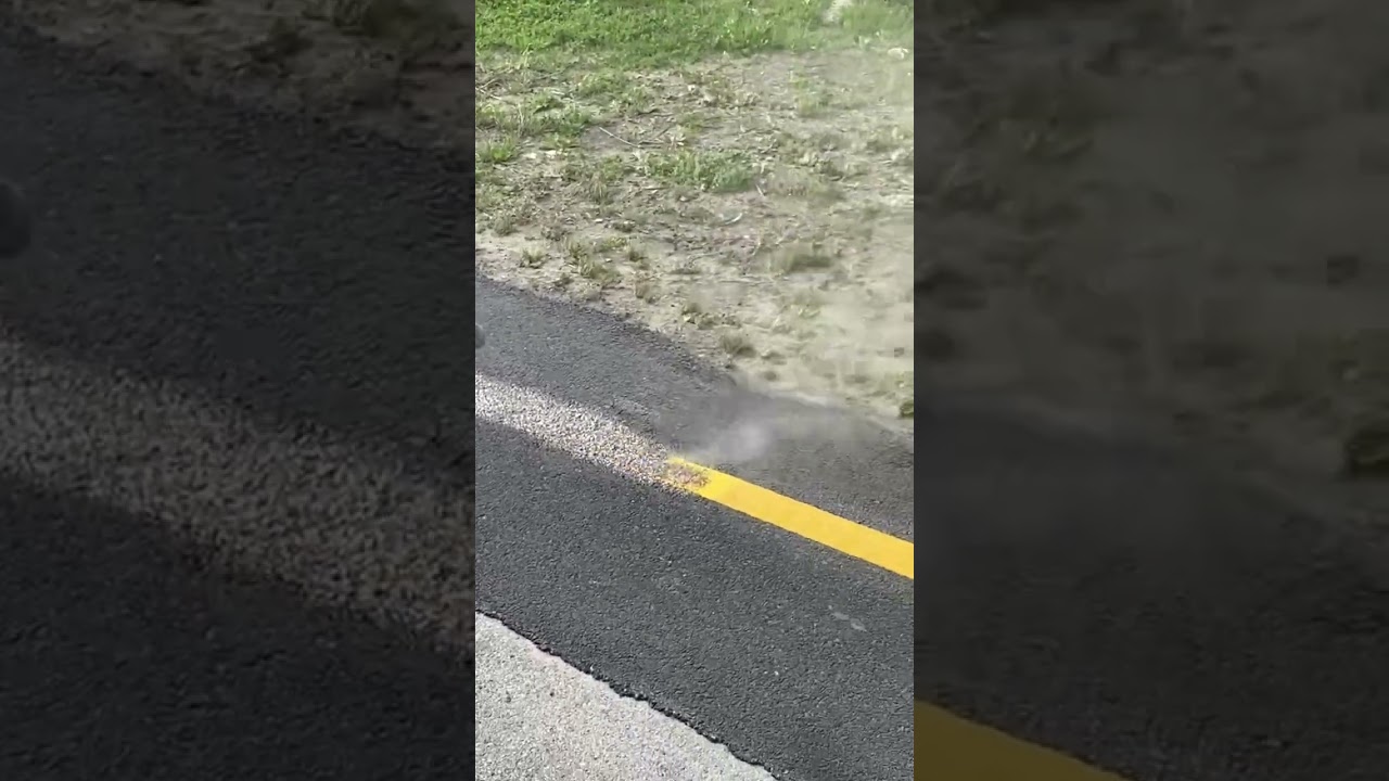 Sandblasting thermo plastic road striping