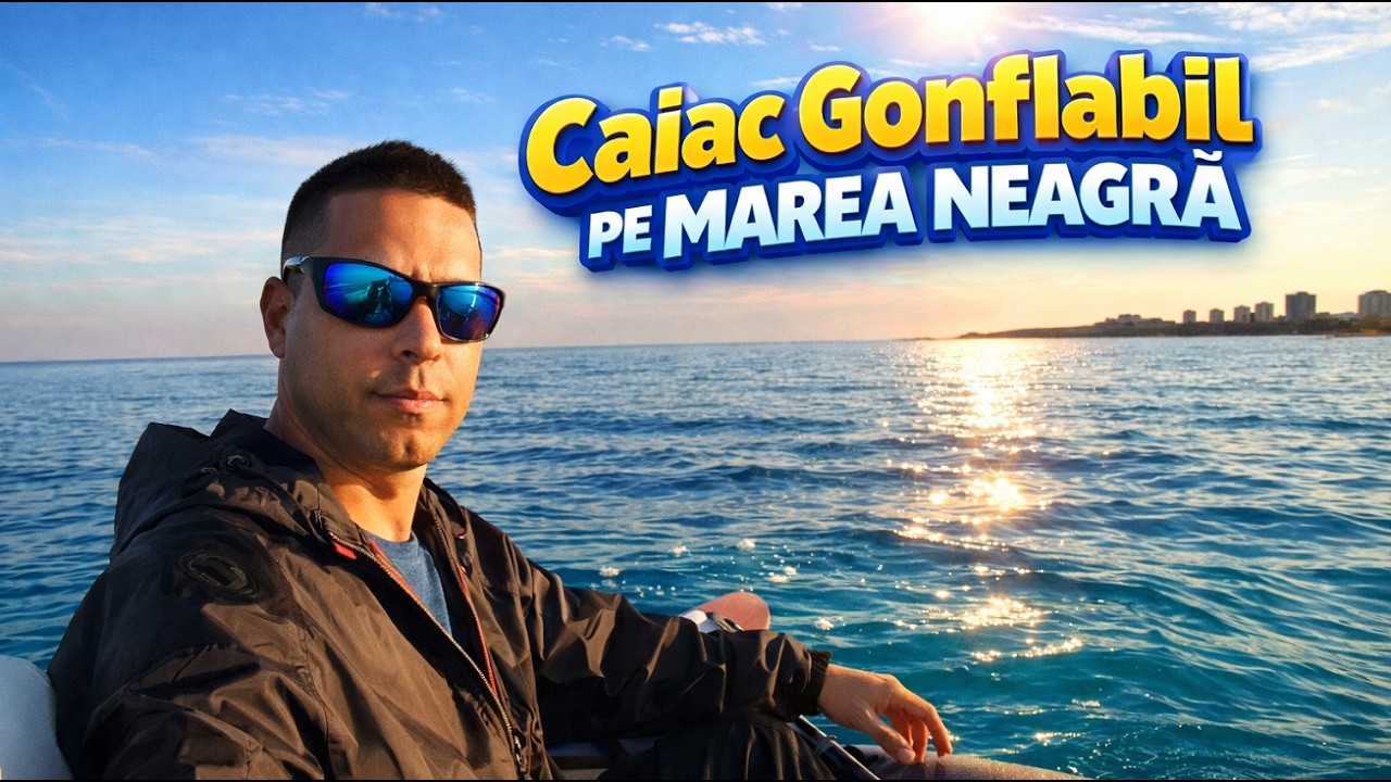 Apa are 14 grade si eu merg sa prind stavrizi  cu un caiac gonflabil . Pescuit la Marea Neagra