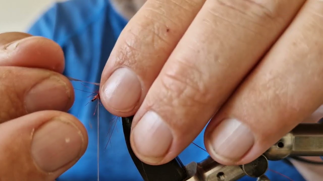 Red shrimp/scud fly for mullet by gamefishingireland
