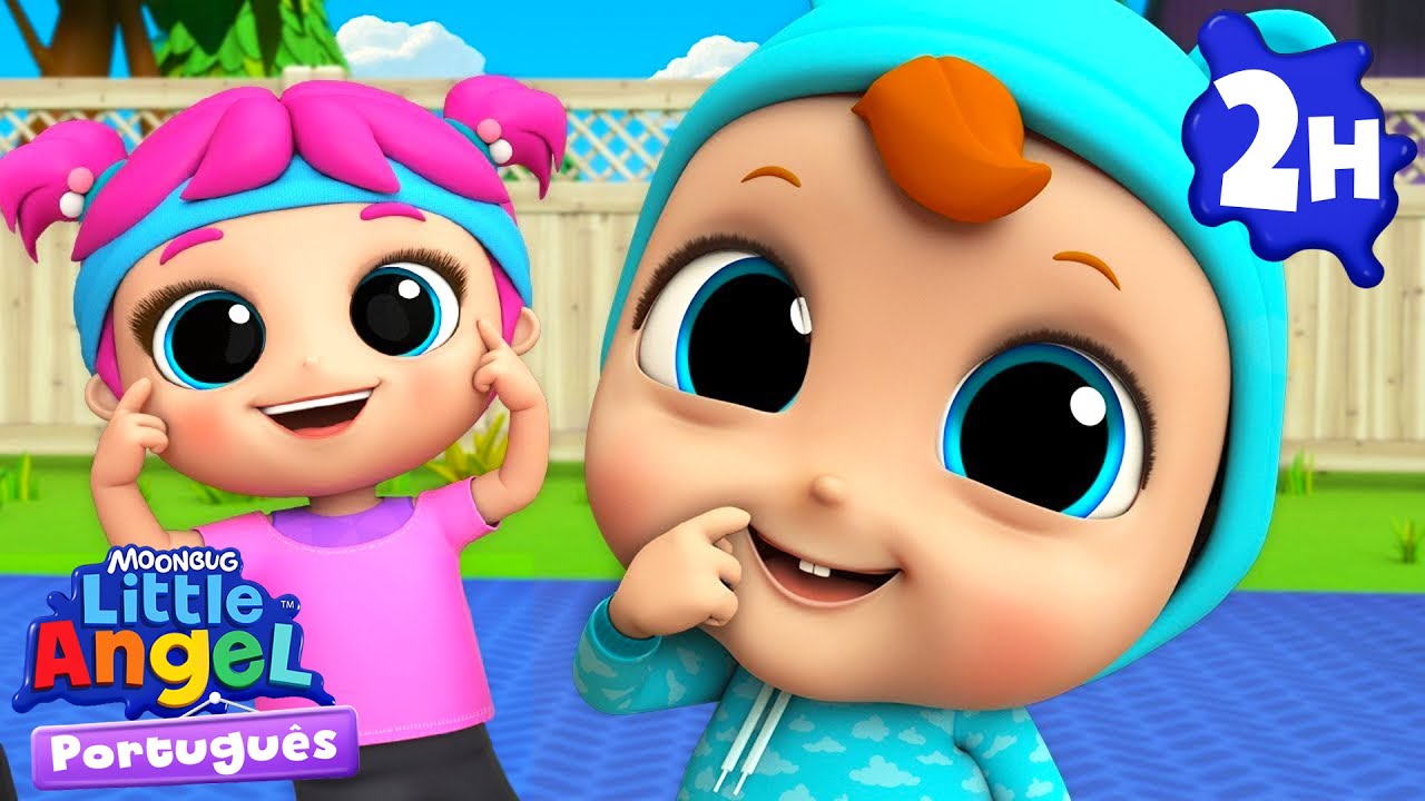 Cabeça Ombro Joelho e Pé | 2 HORAS DE LITTLE ANGEL! | Músicas Infantis em Português