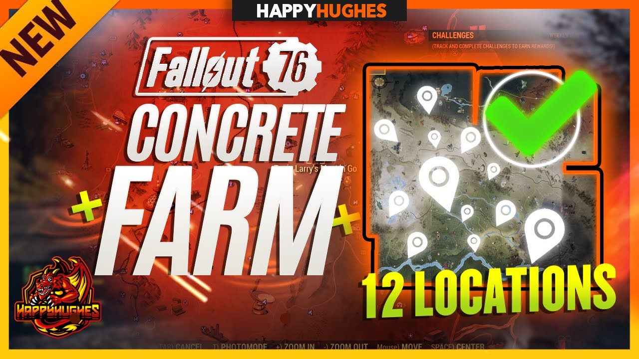 Fallout 76 Concrete Farm -12 Locations