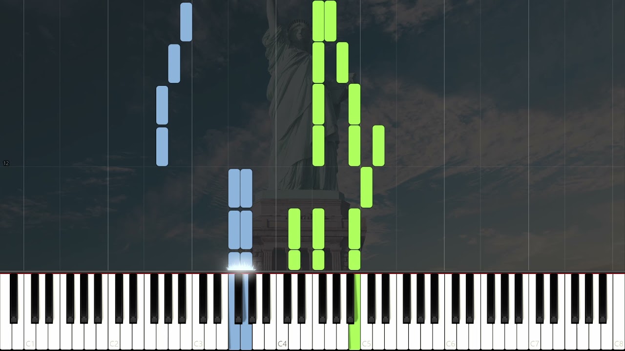 Alfred Basic Adult Piano Book level 2, page 49 America the Beautiful :: MIDI File