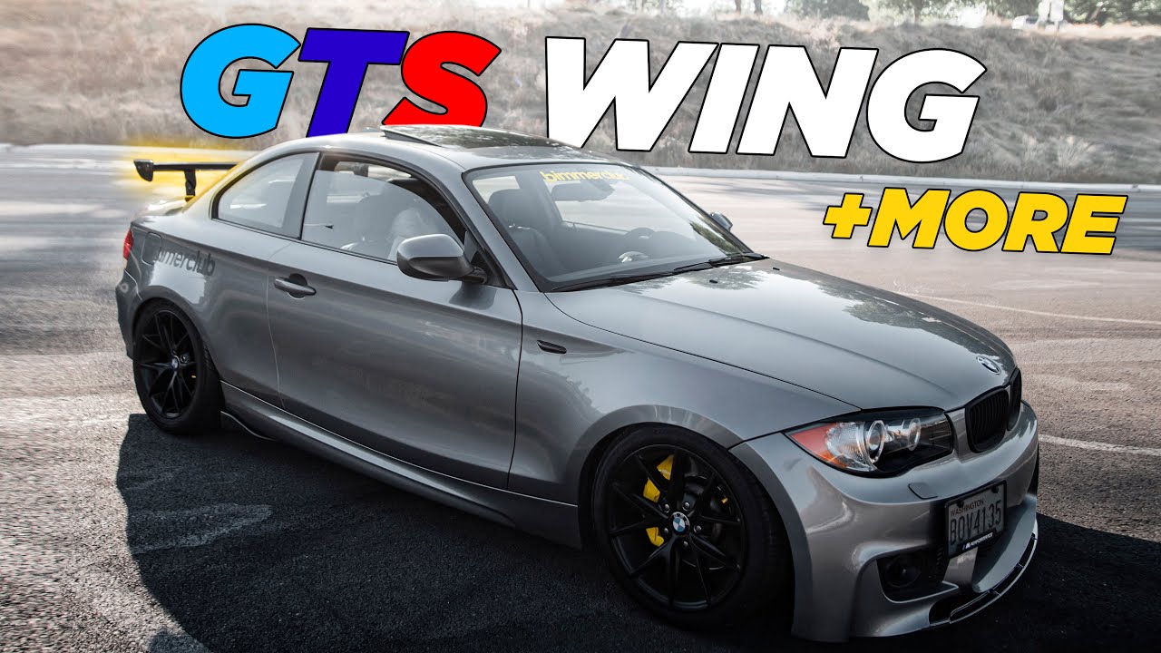 GTS Wing Install on 135i! + Front Lip + Decals