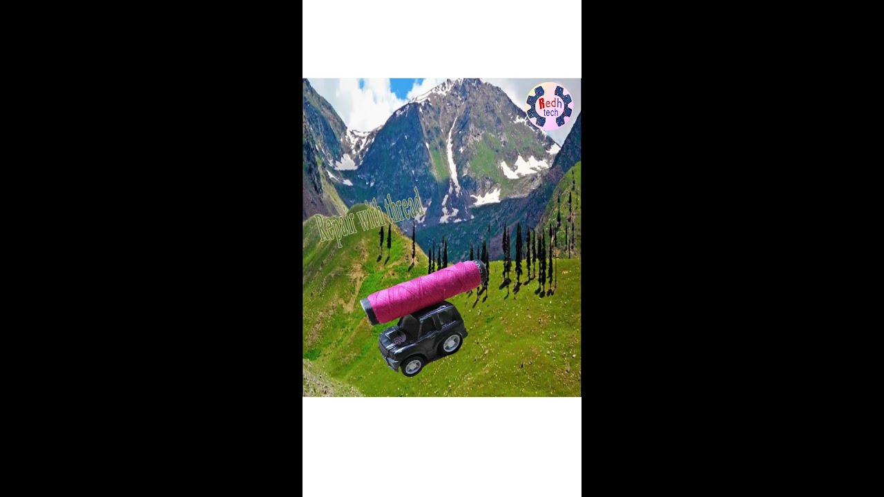 Mini toy jeep repairing with thread 