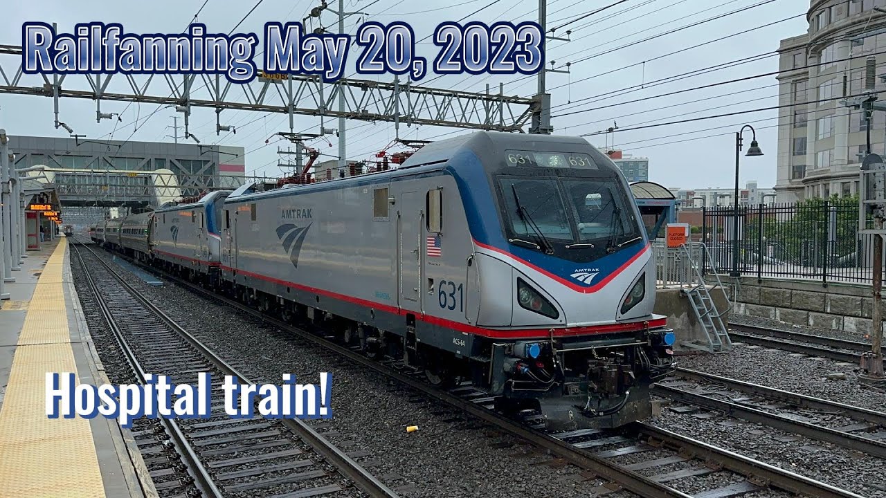 Rainy action in Stamford CT (5/20/2023) ft. Amtrak Extra 847 (The Hospital Train)