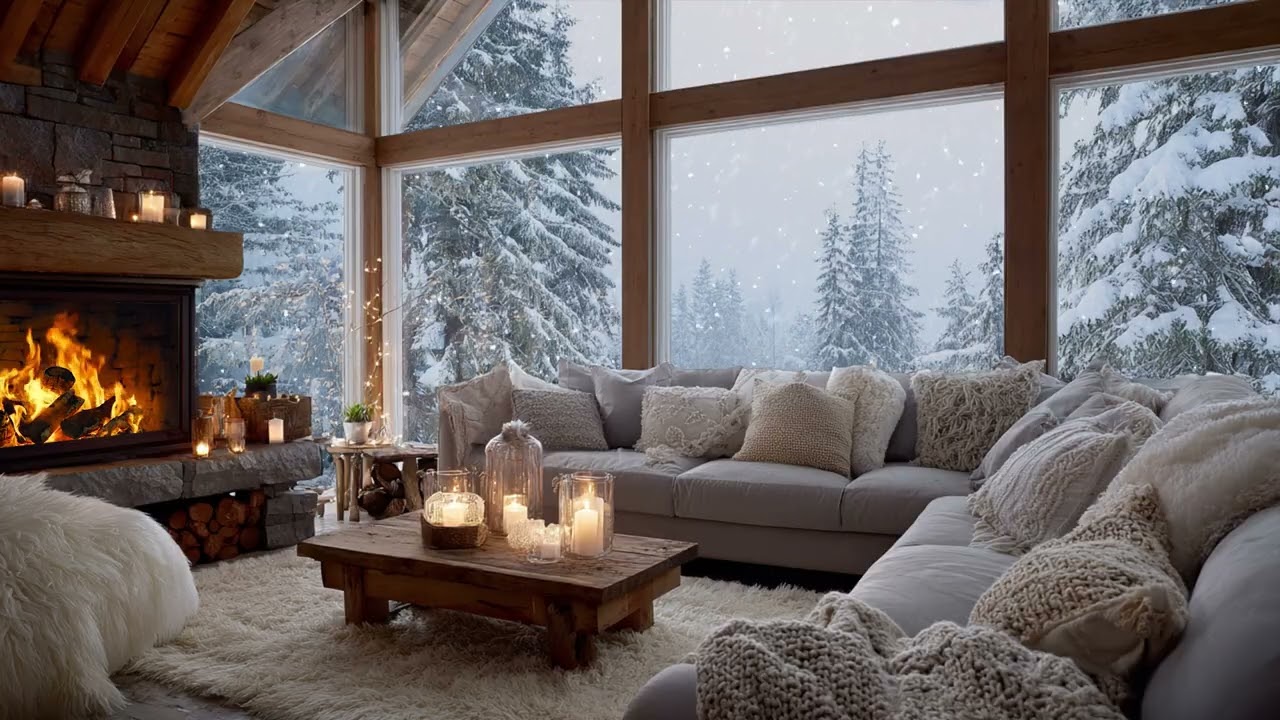 Snow settles across quiet rooftops ❄️ as chimneys rest and the sky lowers slowly