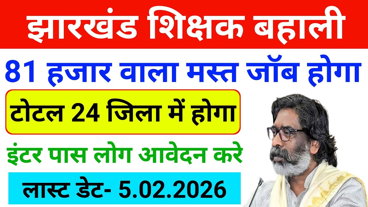 Jharkhand Teacher Vacancy 2026| Jharkhand Para Teacher Vacancy 2026|