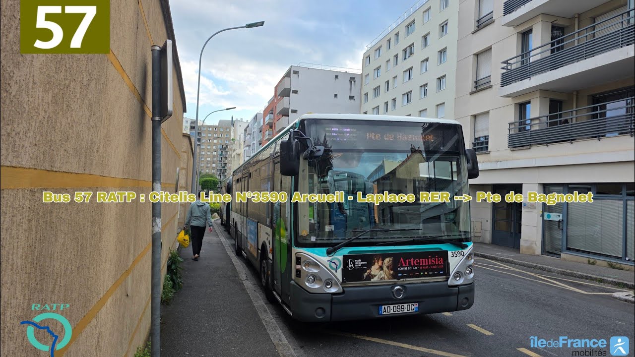 Bus 57 RATP : Citelis Line N⁰3590 Arcueil - Laplace RER / Pte de Bagnolet
