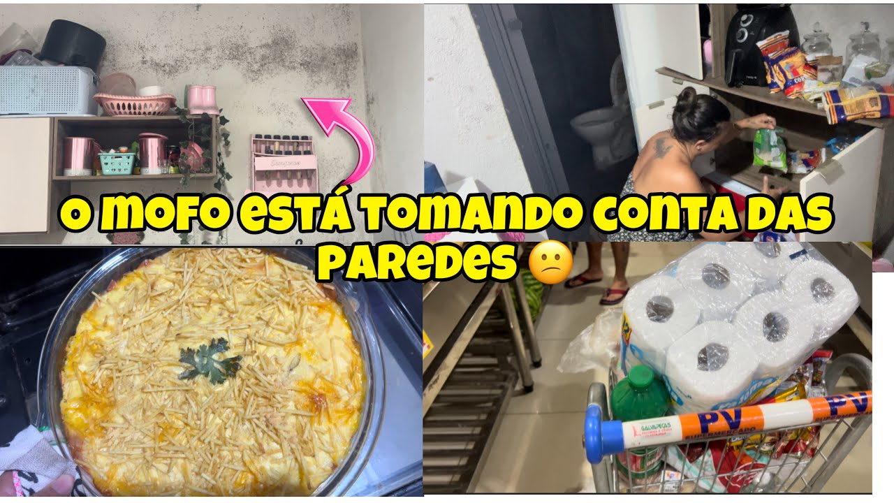 AS PAREDES ESTÃO TODAS MOFADAS VAMOS RENOVAR A PINTURA | FRICASSÊ  NO ALMOCO | REPOSIÇÃO DE MERCADO🩷