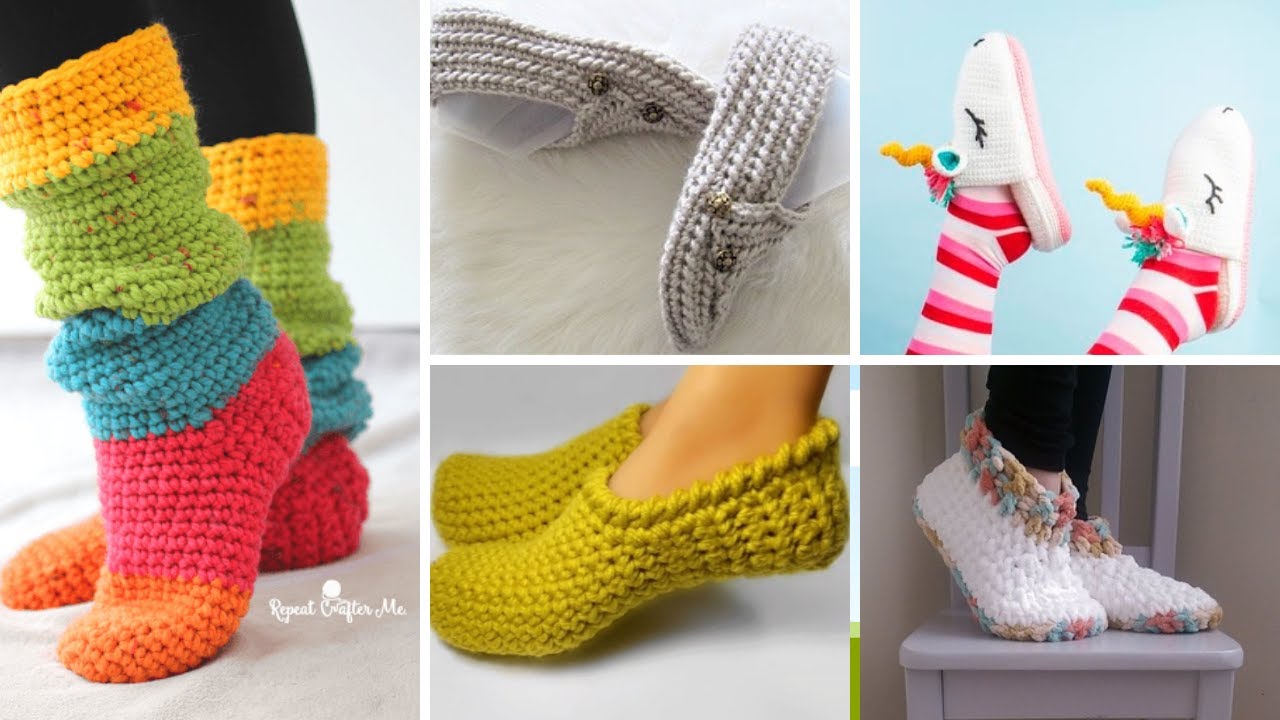 10 Easy Crochet Slipper Pattern