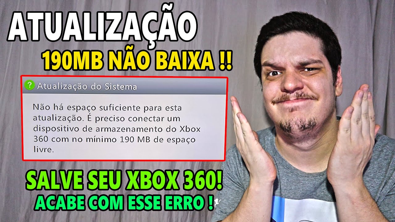 O ERRO QUE FAZ SEU XBOX 360 NUNCA MAIS ENTRAR NA XBOX LIVE ( ERRO 190MB ) SAIBA COMO SALVAR SEU XBOX