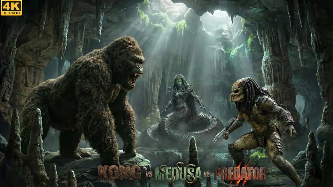 KONG vs MEDUSA vs PREDATOR &ndash; Epic Monster Fight (4K)