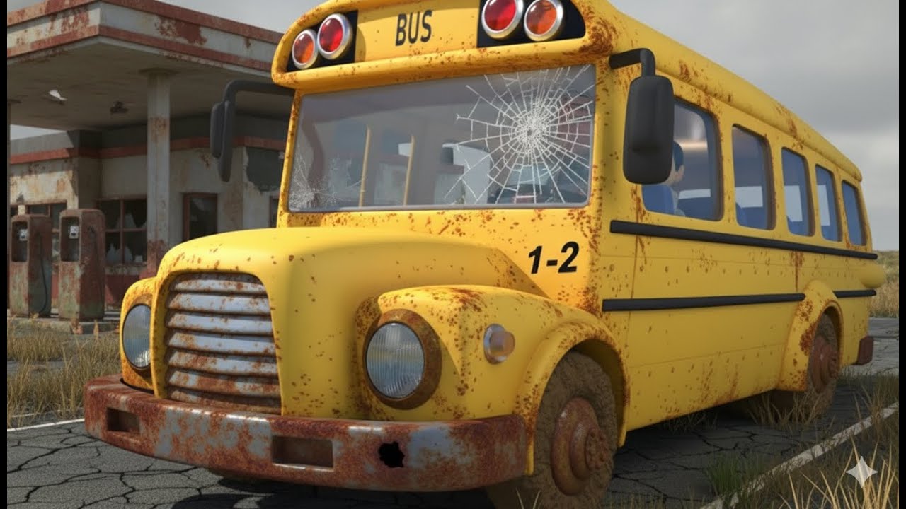 Wheels on the Old Bus || Bus Refurbishment | 120 Seconds of Fun || Crocomix Kids tv