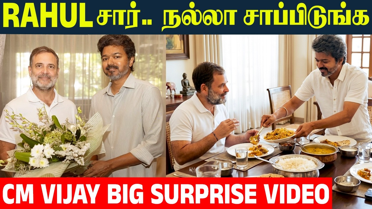CM Vijay & Rahul Gandhi Surprise Lunch Today 🔥 TVK | Congress | Viral Video | Vijay Political News