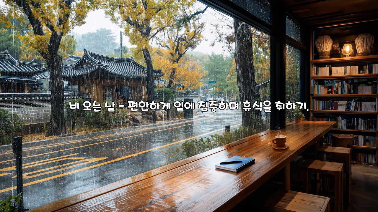[Playlist] 비 내리는 아침, 여유로운 카페 분위기 속에서 편안한 피아노 음악을 즐겨보세요 | Peaceful Piano in a Rainy Book Cafe