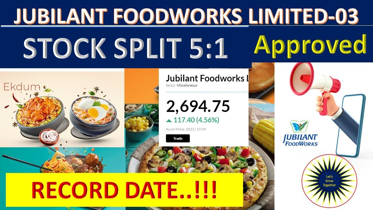 JUBILANT FOODWORKS LIMITED | STOCK SPLIT 5:1 | RECORD DATE |