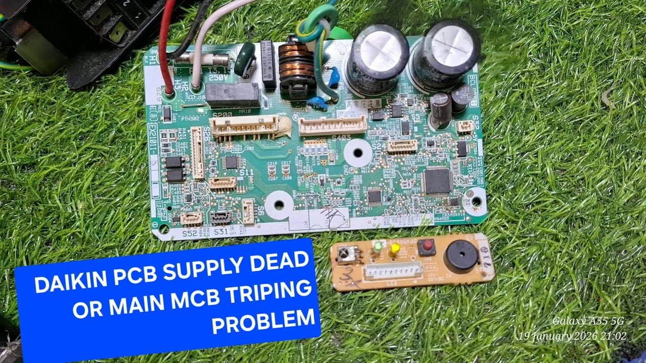 Daikin pcb supply dead or main MCB triping problem.