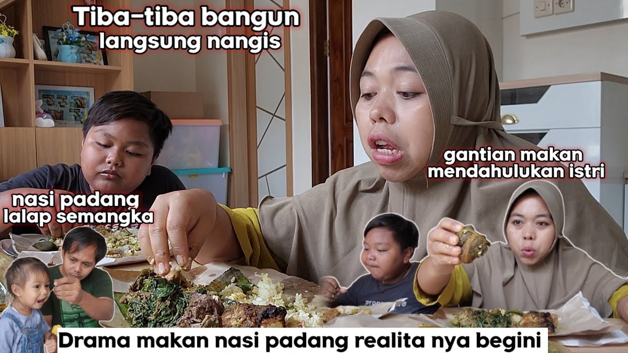 Drama makan nasi padang lalap semangka