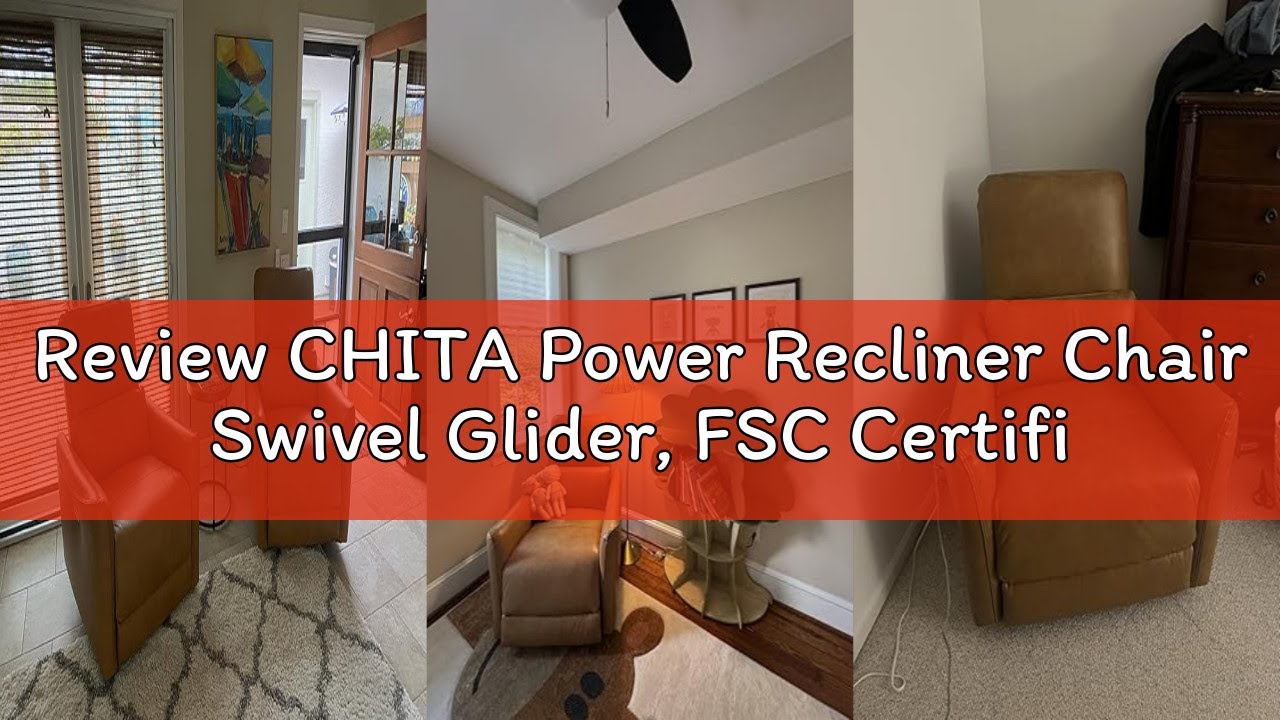 Review CHITA Power Recliner Chair Swivel Glider, FSC Certified Upholstered Living Room Nursery Recli
