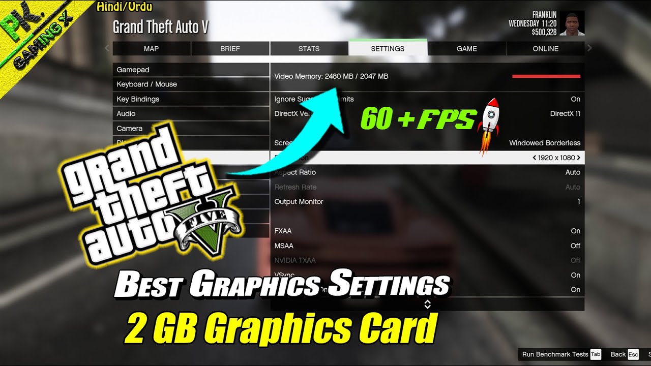 GTA V Best Graphics Settings | GTA 5 Best Settings For 2GB Graphics Card | Low End PC Best Settings
