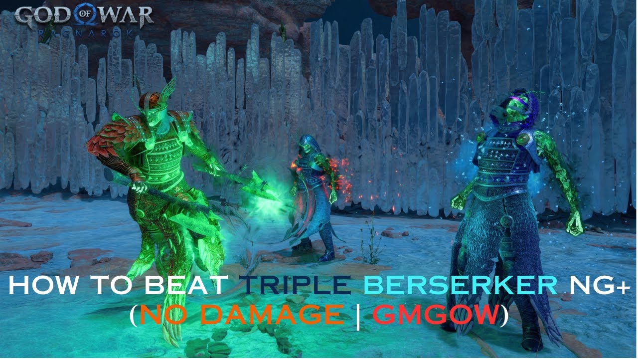 God of War Ragnarok NG+ - How To Beat Triple Berserker Boss Fight New Game Plus NO DAMAGE (GMGOW+)
