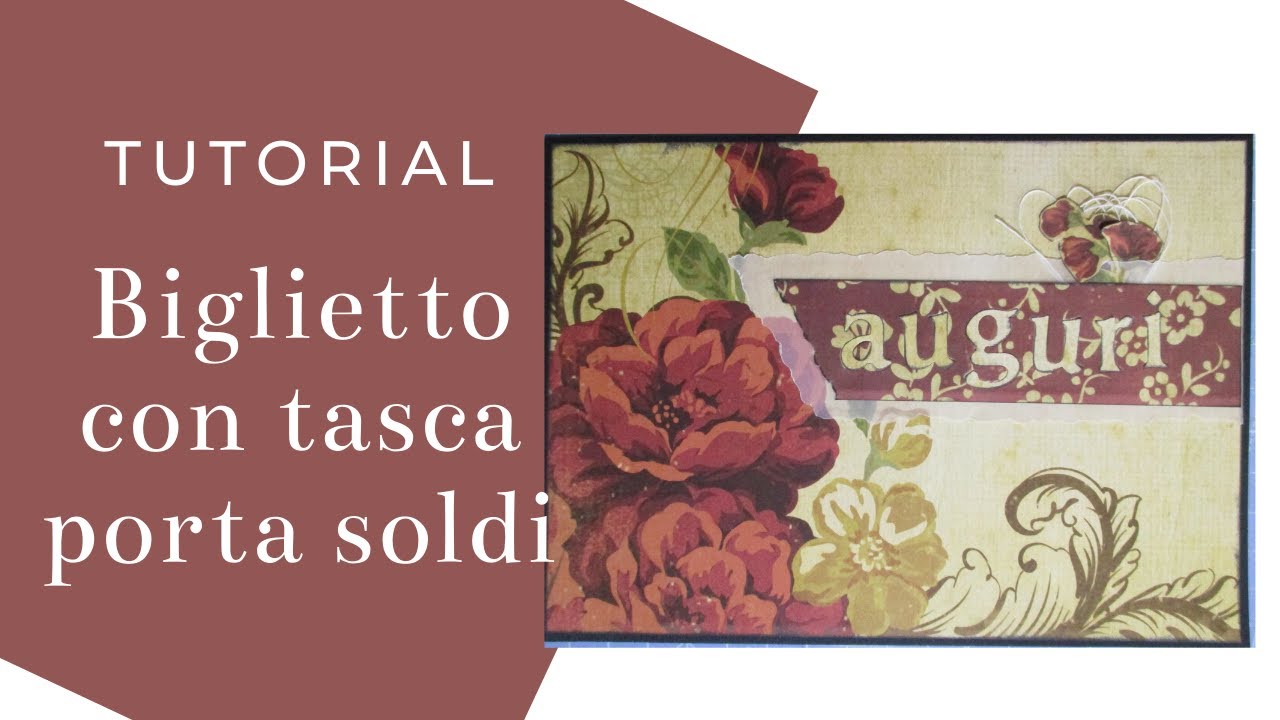 Biglietto auguri con tasca porta soldi | tutorial card scrapbooking fai da te e prova fustelle Wish