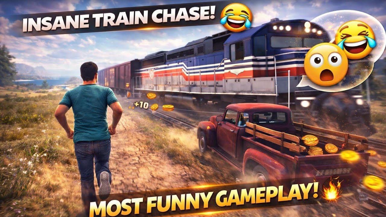 Funny Train Chase in Open World 😱🚂 | OTR Offroading | 4K Video | Games Like GTA 5