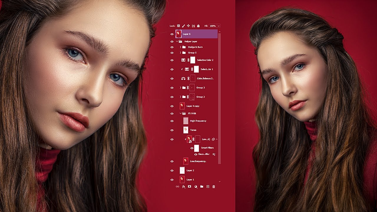 Frequency Separation 16 Bit | Dodge & Burn | Color Grading in Photoshop CC 2021