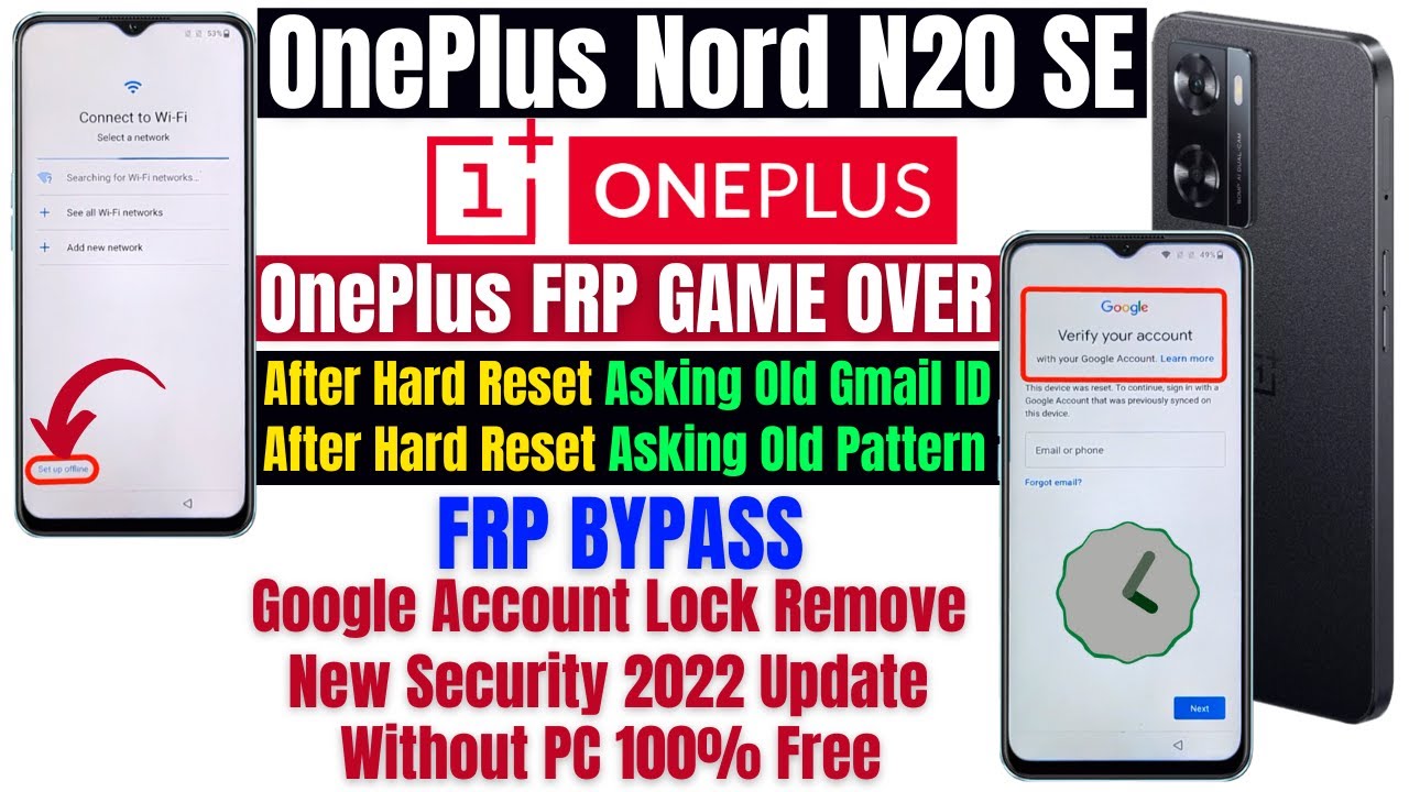 OnePlus Nord N20 SE Frp Bypass Android 12 Update Without PC ll Set up Offline Option Not Showing