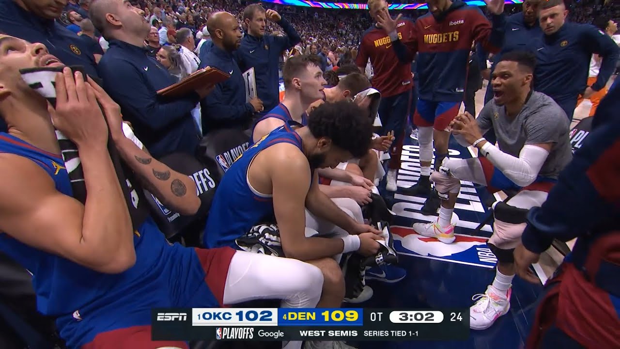 Russell Westbrook coaching up Nuggets during timeout in OT and win Game 3 vs OKC