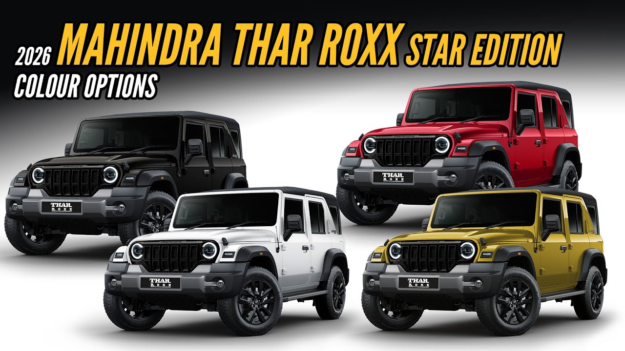 Mahindra Thar ROXX Star Edition All Colors: Yellow, Red, White & Black | AUTOBICS