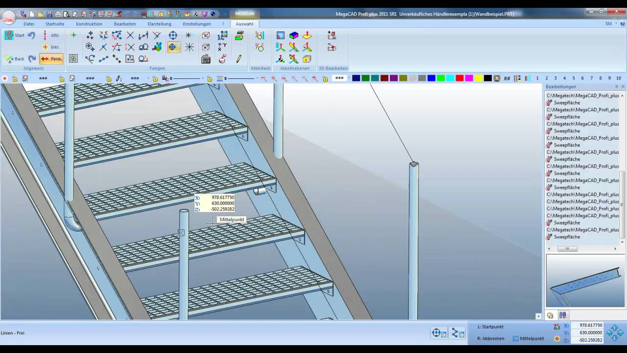 Treppenpodest mit MegaCAD Metall 3D