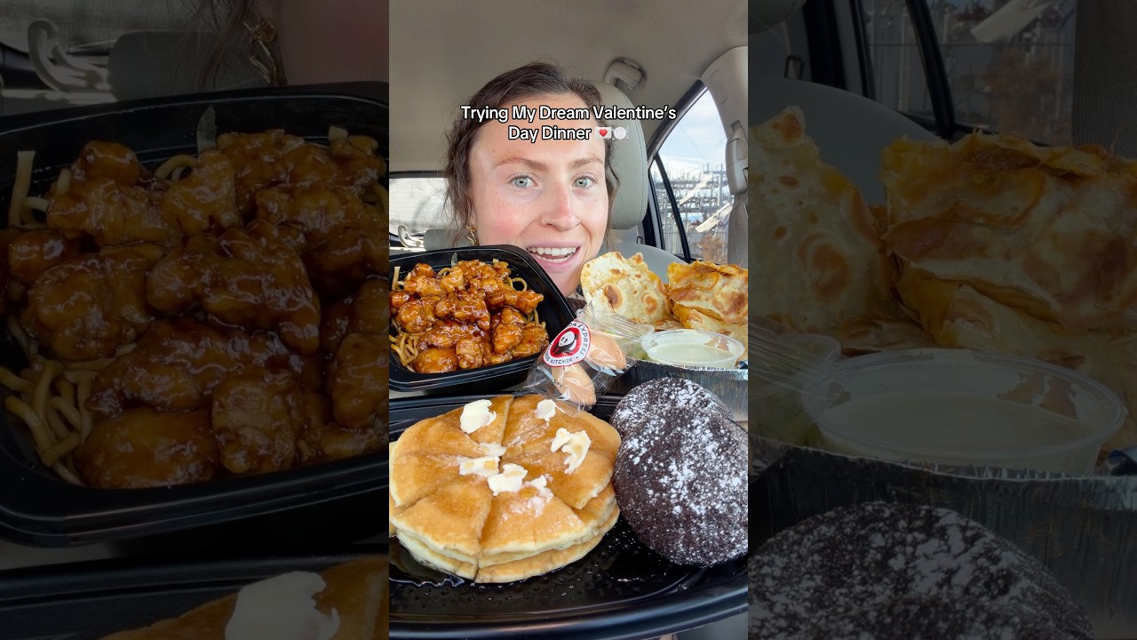 Trying My Dream Valentine&rsquo;s Day Dinner 💌🍽️ #fastfood #valentinesday #pandaexpress #mcdonalds