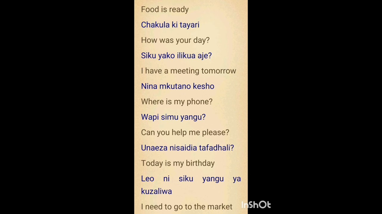 #daily use swahili phrases