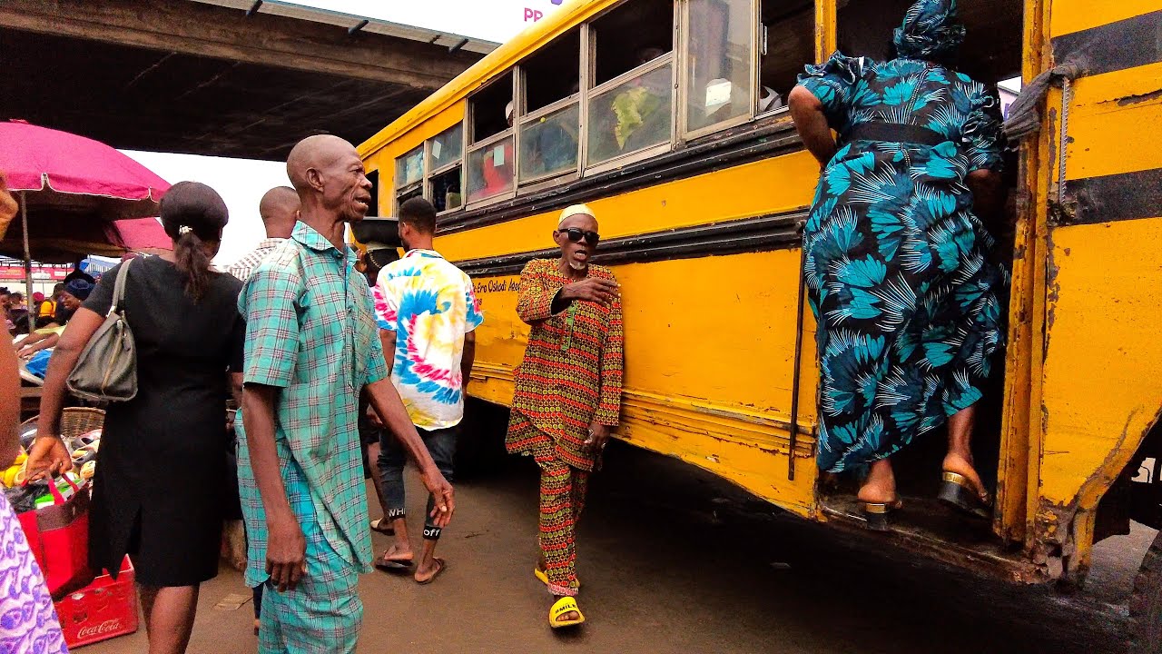 Lagos Nigeria 4k - Insanely Busy Street Scenes in African Market