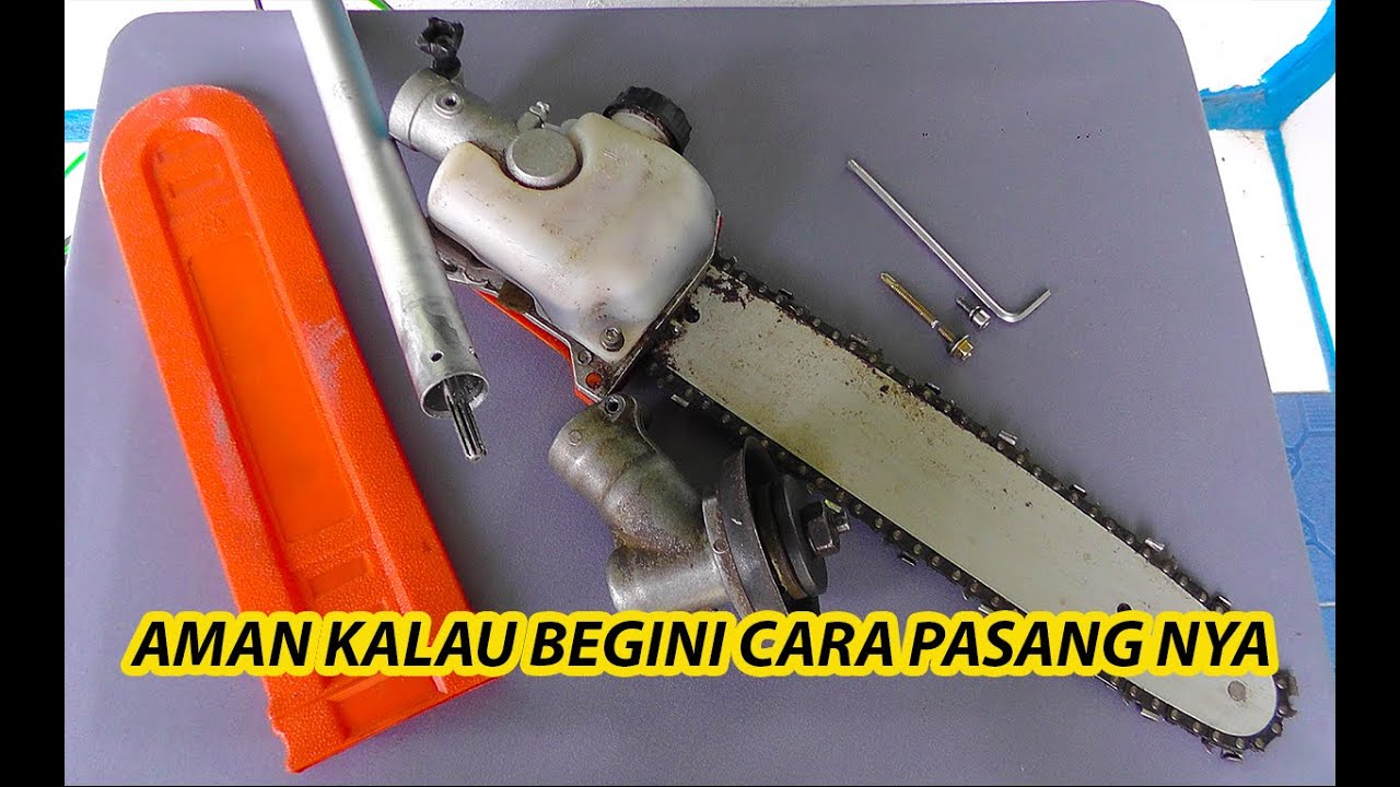 CHAINSAW MINI MESIN POTONG RUMPUT || BEGINI CARA PASANG YANG PALING AMAN