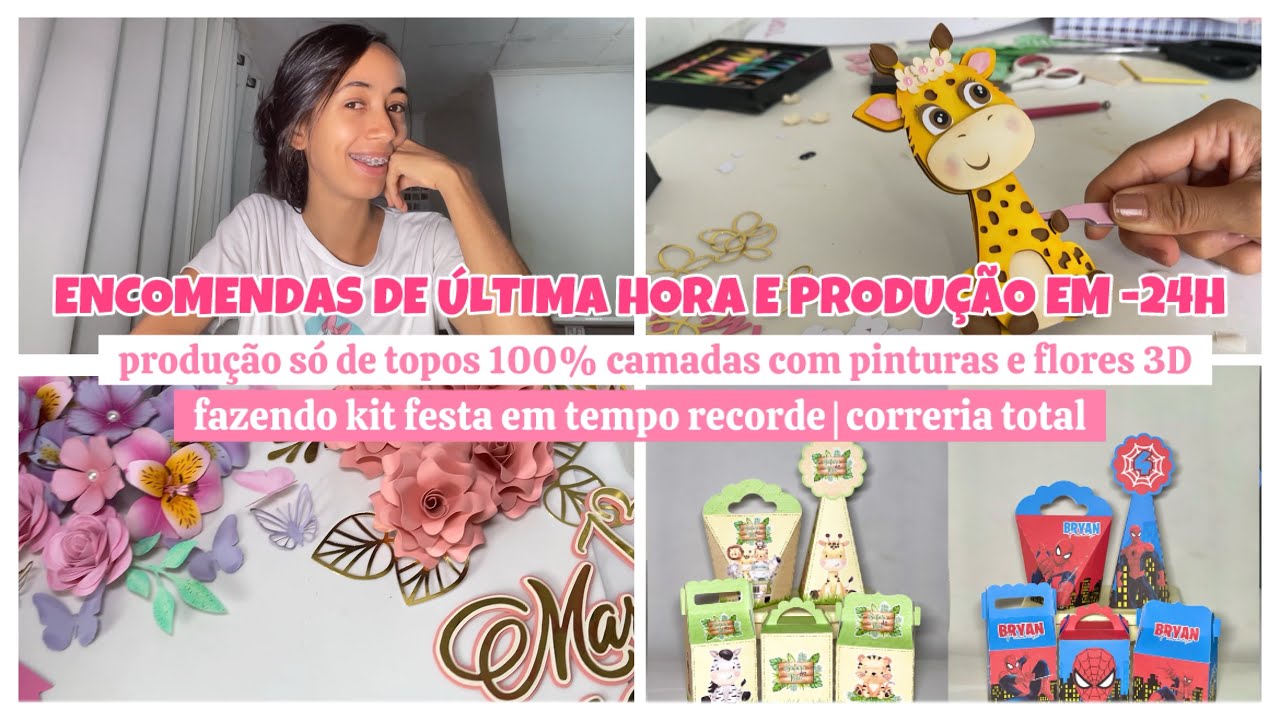 CORRERIA REAL | encomendas urgentes | topos 100% camadas com pinturas | flores de papel | kit festa