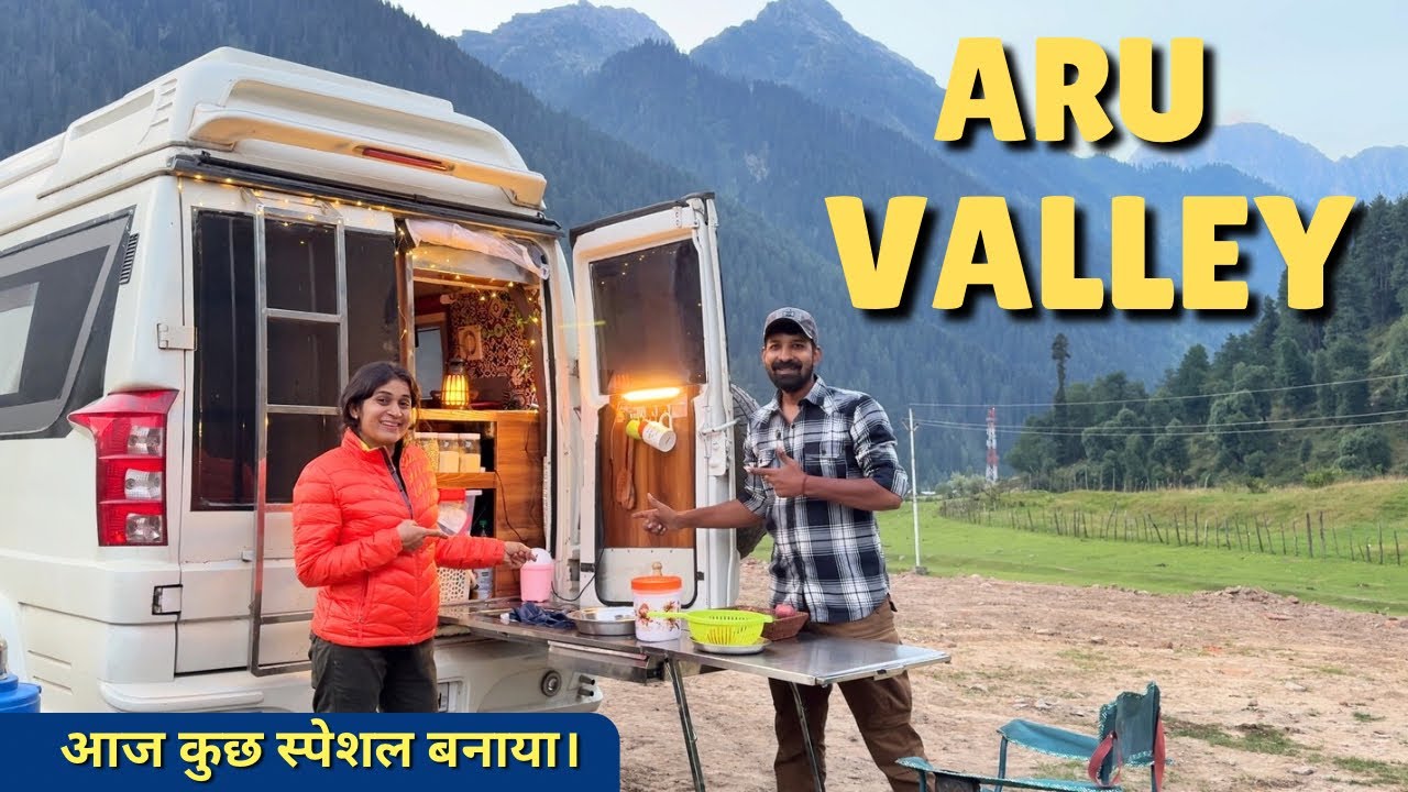 Ep-08-CAMPING IN KASHMIR WITH OUR NEW CARAVAN😍Aru valley | vanlife | Family Roadtrip@Ghumakkadbugz