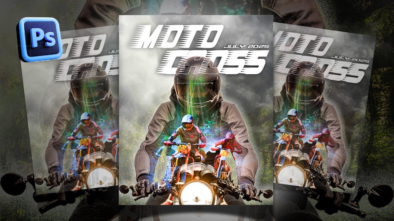 Photoshop Tutorial | Modern Poster Design | Creative Moto-Bike Race Poster Design Tutorial