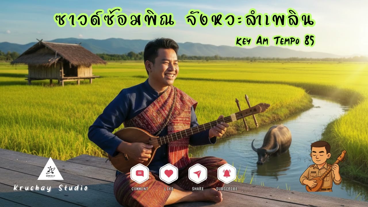 ซาวด์ซ้อมพิณจังหวะลำเพลิน Key Am Tempo 85
