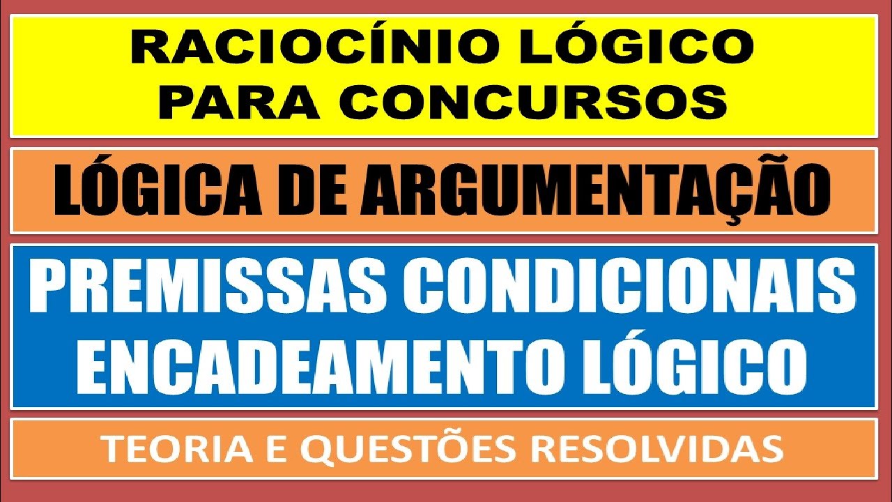 ARGUMENTA&Ccedil;&Atilde;O L&Oacute;GICA - Regra do Encadeamento L&oacute;gico (premissas condicionais)