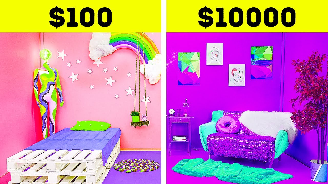 INCREDIBLE ROOM MAKEOVER CHALLENGE || Cheap VS Expensive Items for You by TeenVee
