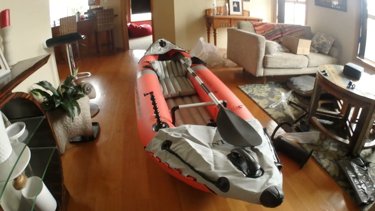 Unboxing and setting up my Intex Excursion Pro inflatable kayak. Quick and easy.