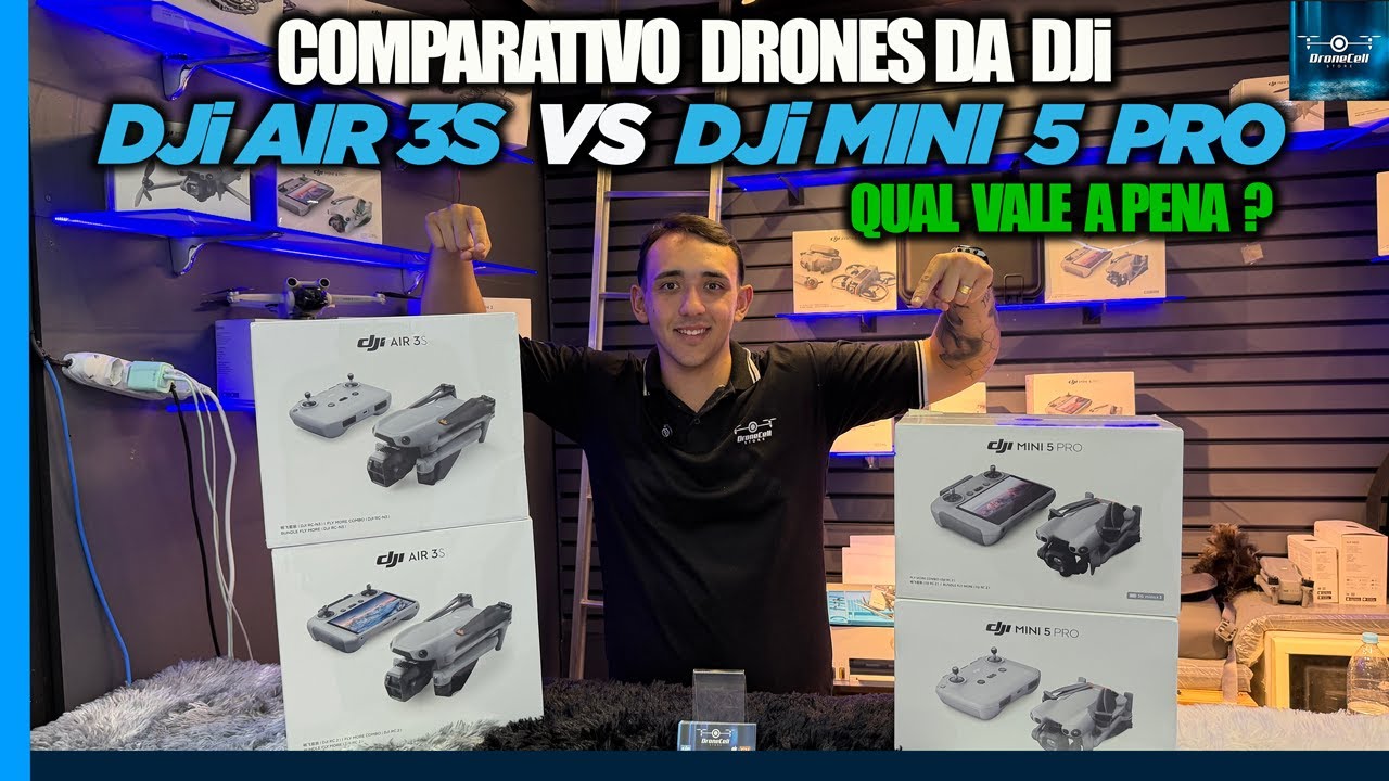 COMPARATIVO DRONES DA DJI AIR 3S VS DJI MINI 5 PRO! QUAL VALE A PENA???