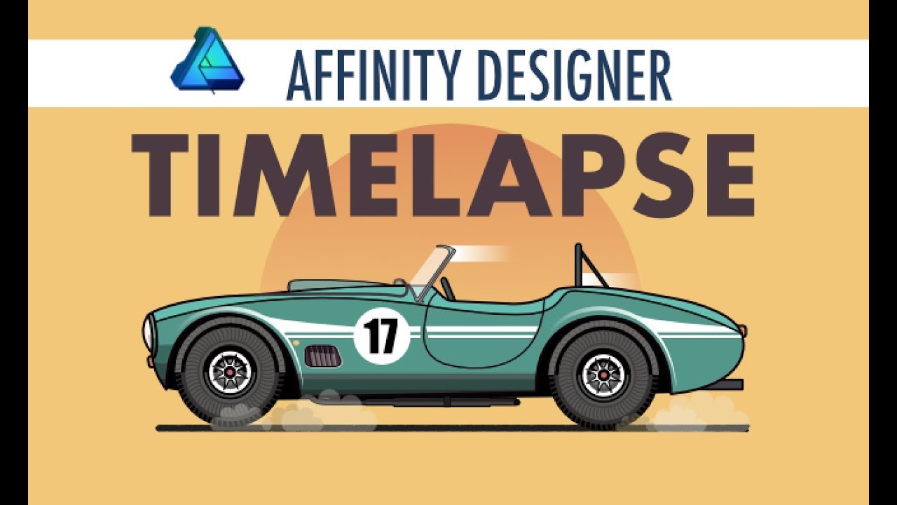 Affinity Designer Time-Lapse: Drawing a flat racing car.
