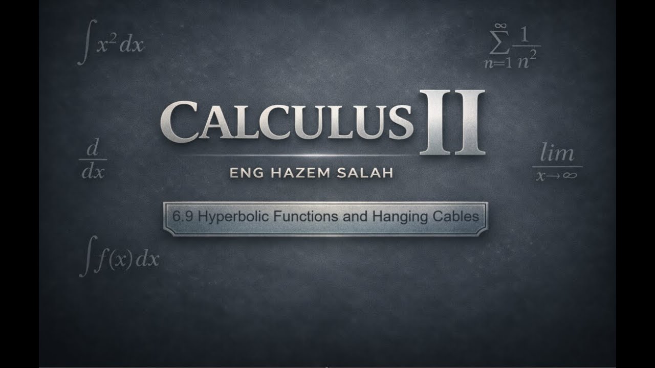 lec 3.2 _ 6.9 Hyperbolic Functions and Hanging Cables || Calculus 2