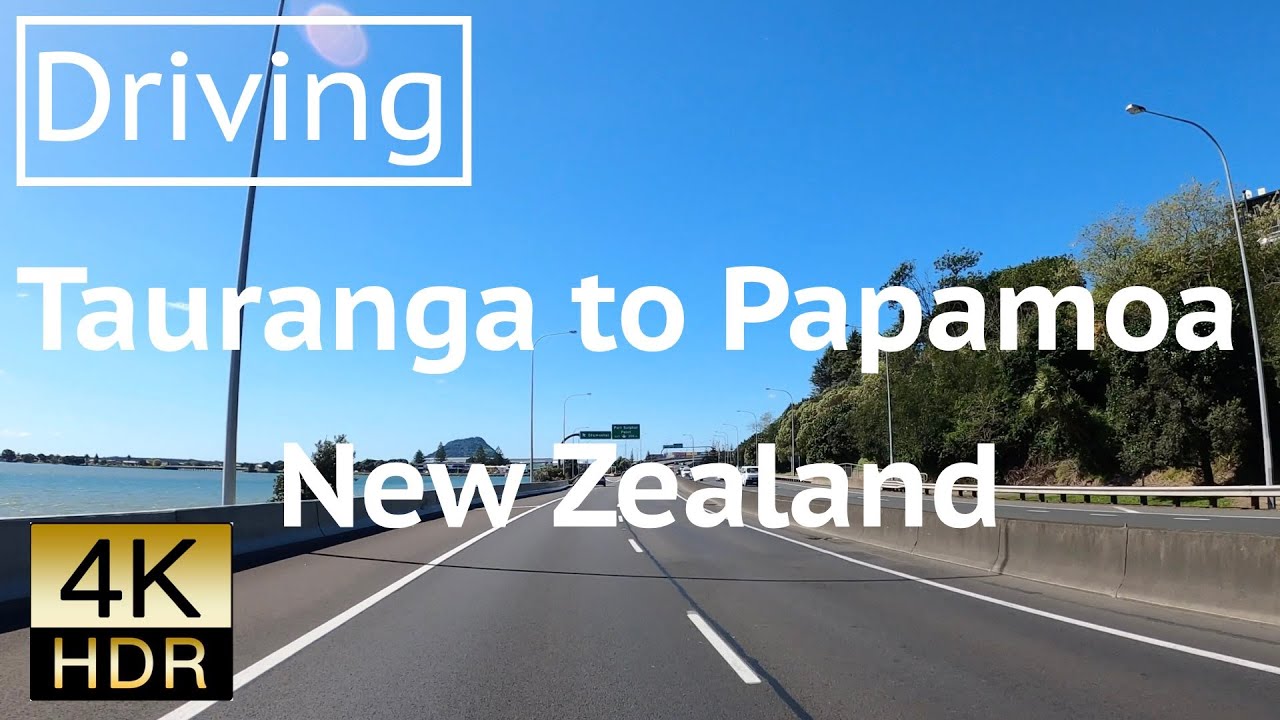 Driving tour from Tauranga to Papamoa New Zealand -4K-