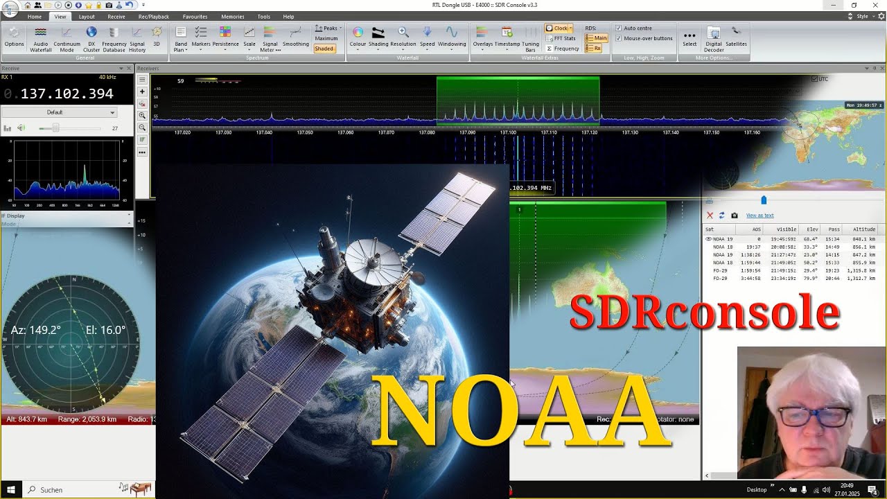NOAA Wettersatelliten mit SDRconsole empfangen ♦ SDR Nooelec V5 ♦ Receiving satellites
