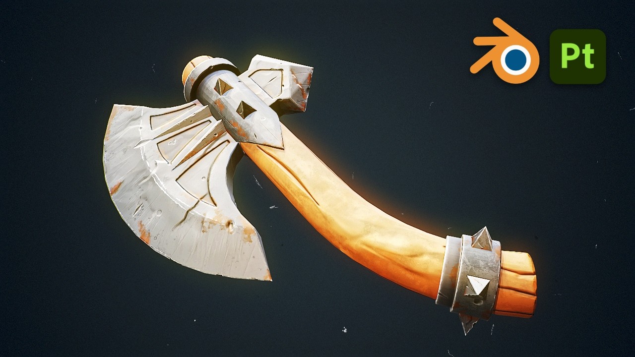 Средневековый игровой ассет с топором – Стилизованное 3D-моделирование в Blender