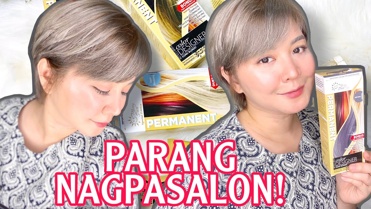 DIY ASH GREY 150 PESOS LANG! PARA KANG NAGPASALON! | MERRY SUN PERMANENT HAIR COLOR | JHENG V.